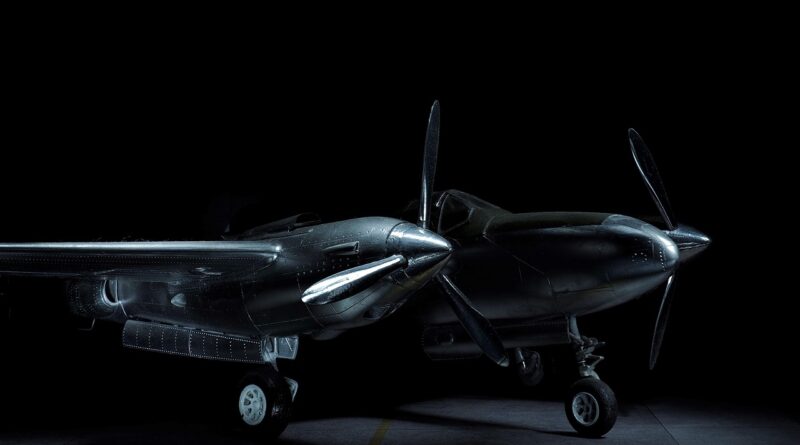 p38, lightning, plane, model, light painting, chrome finish, mood, lightning, lightning, plane, plane, plane, plane, plane