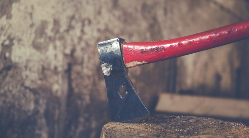 metal, axe, handle, cutting, tool, brown tools
