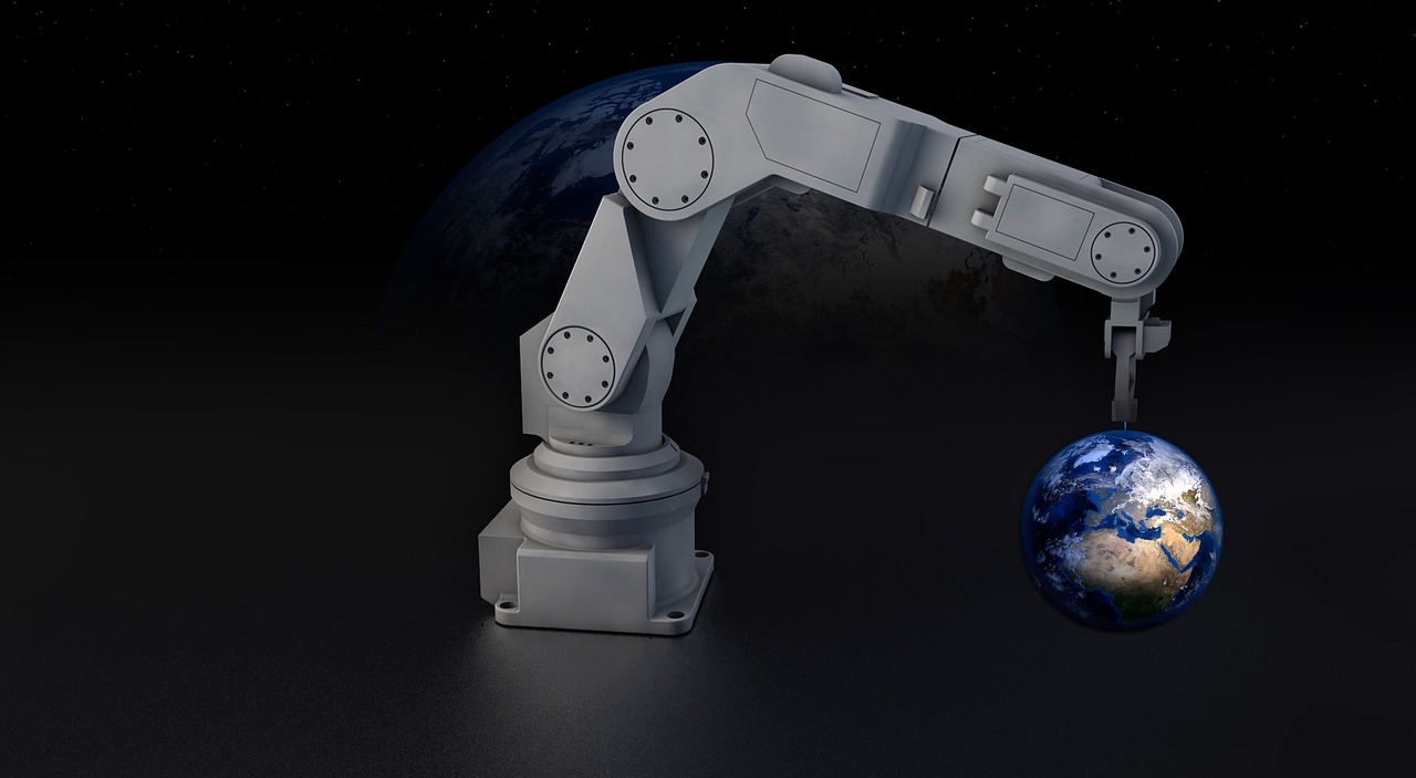 robot, robotic arm, earth, globe, machine, sculpture, simulation, programming, model, animation, production, cybernetics, machine part, 3d, robot, robot, robot, robot, robot, robotic arm, animation
