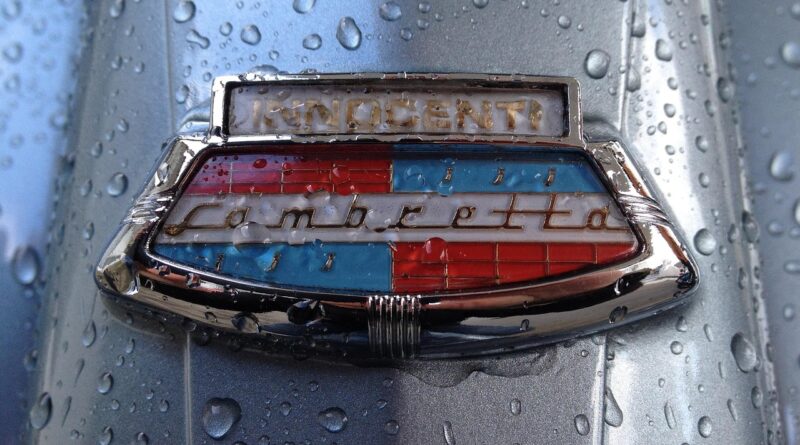 scooter, nature, lambretta 125, logo, drops, rain