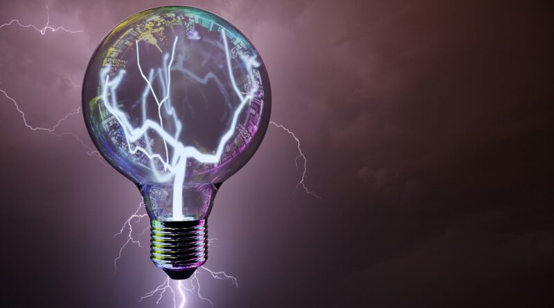 lightbulb, flashes, big city lights, discharge, thunderstorm, 3d, blender