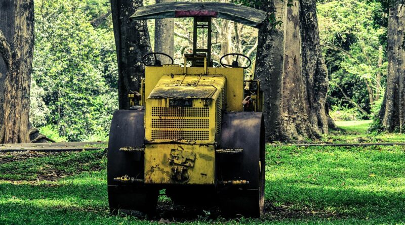 road roller, roll, old, construction, work, industrial, vehicle, road, roller, heavy, compactor, green work, green road, green construction, green old, green industry