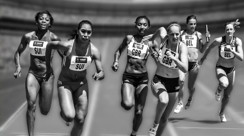 women, running, race, racing, athletes, female atheletes, relay race, competition, stadium, sport, run, athletics, black and white, monochrome, track and field, women, running, running, running, running, running, race, race, sport, sport, run