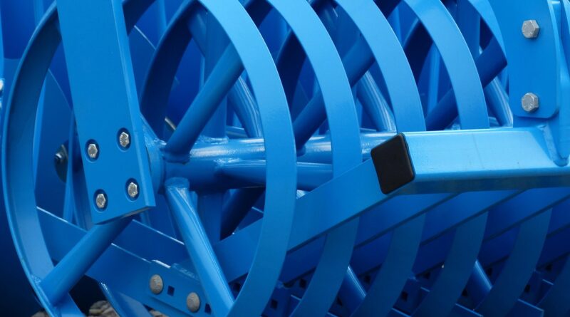 short disc harrow, harrow, short slices, equipment, agriculture, farm yard, tools, machine, blue, agricultural, tillage equipment, loosen, sedimental crush, striegel, fields, floor, machining device, agricultural machine
