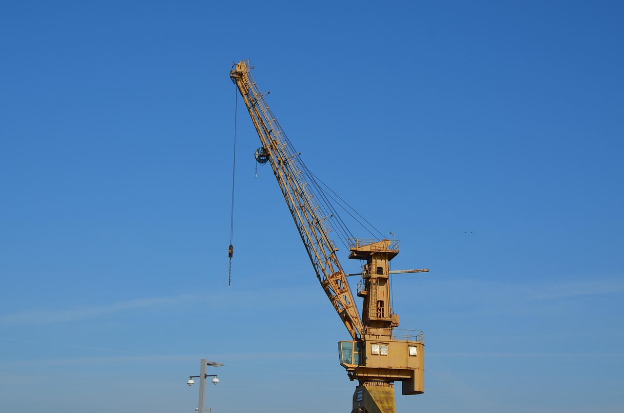 sky, industry, crane, nature, machine, heavy, lift, equipment
