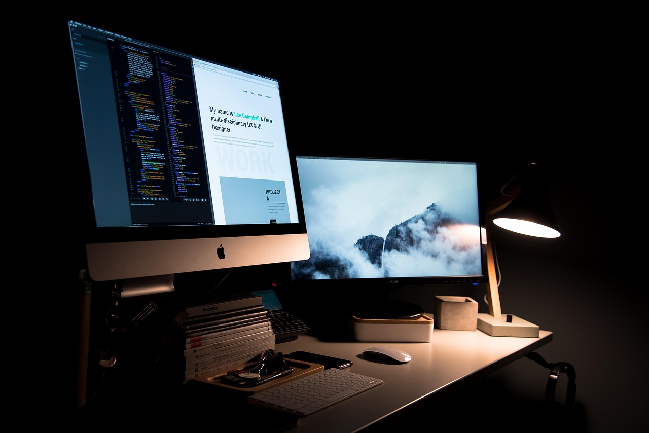 apple, books, computers, desk, desktop, keyboard, lamp, mac, work space, black computer, black book, black laptop, black books, black work, black apple, black desk, black keyboard, black lamp, desktop, desktop, mac, mac, mac, mac, mac, work space